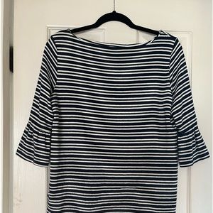 Pleione navy and white striped top. Size medium